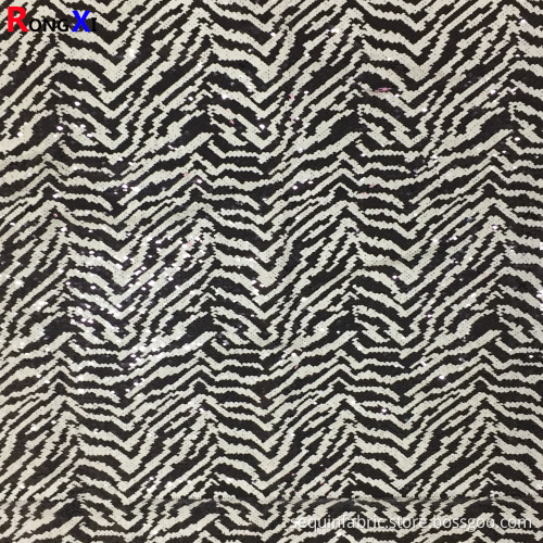 5mm reversible Black and White Sequin Fabric